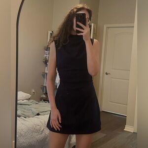 Elegant navy Sleeveless Dress